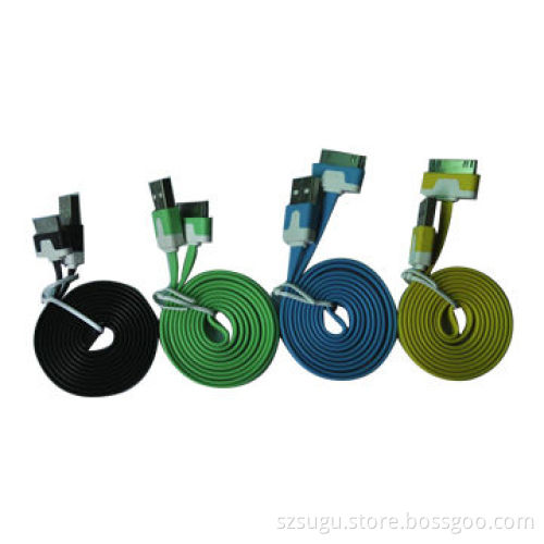Colorful Flat 30-pin USB Data Cable for iPhone 4
